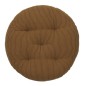 Coussin de chaise rond raye coton marron Madam Stoltz