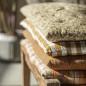 Matelas de banc raye coton marron Madam Stoltz