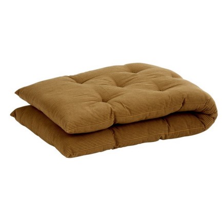 Matelas de banc raye coton marron Madam Stoltz