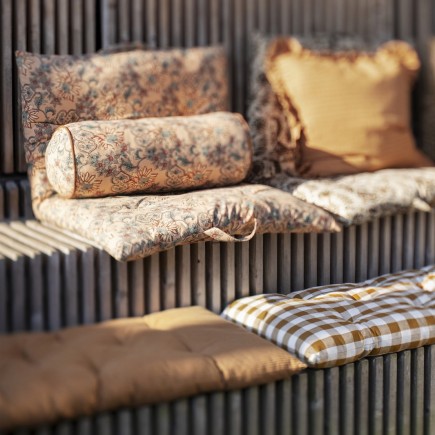 Matelas de banc raye coton marron Madam Stoltz