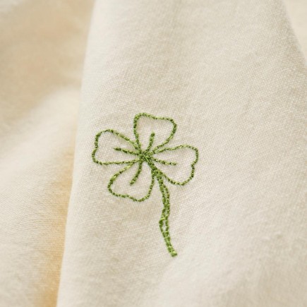 Serviette de table coton brodé trèfle IB Laursen FLORA