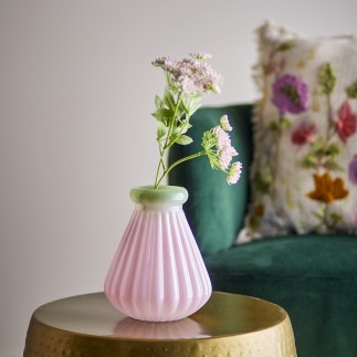 Vase verre cotele rose pastel Bloomingville JUDITH