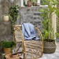 bloomingville plaid matelasse bleu imprime petites fleurs