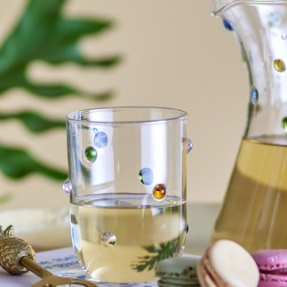 verre a eau souffle decore goutes multicolores bloomingville thalia