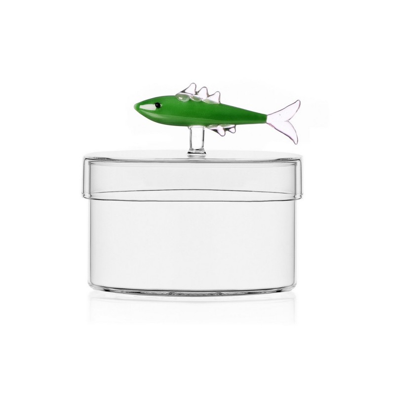 Boite en verre decorative poisson sardine bonbonniere Ichendorf Marine Garden