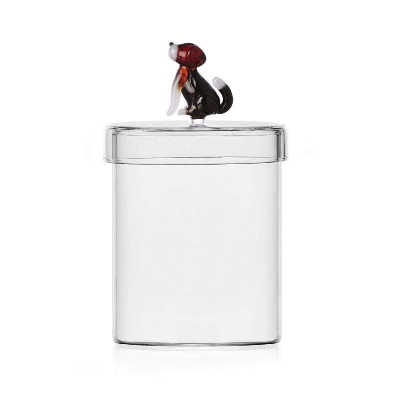 Boite verre bonbonniere petit chien Ichendorf Milano Foxhound Dogs