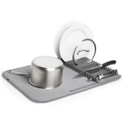 umbra 330720-149 udry egouttoir vaisselle plat pliable tapis de sechage gris