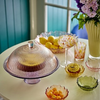 Petits bols verre forme de fleur multicolores Bloomingville Kana set de 4