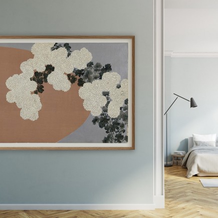 affiche dessin japonais fleurs Ukiyo the dybdahl chrysantemum