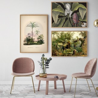affiche ancienne paysage tropical cocotier the dybdahl