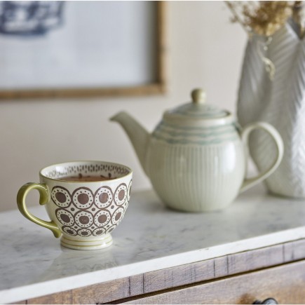 tasse a the campagne chic anse motif marron bloomingville maple