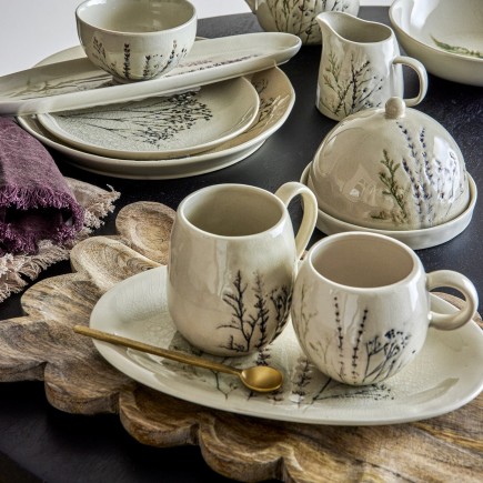 Mug céramique craquelée motif fleurs peint Bloomingville Bea