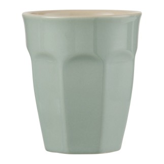 gerippter Kaffeebecher aus Steinzeug von Ib Laursen, Minze, Wassergrün