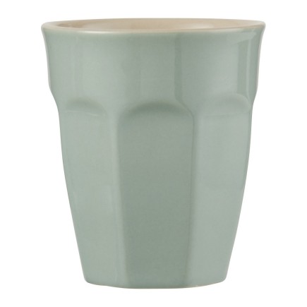gerippter Kaffeebecher aus Steinzeug von Ib Laursen, Minze, Wassergrün