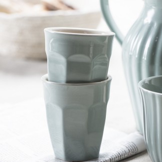Gerippter Kaffeebecher aus Steingut von IB Laursen