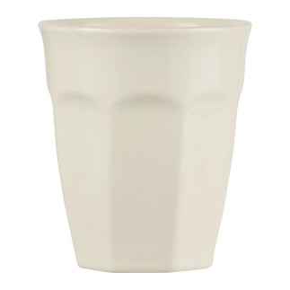 kaffeetasse aus geripptem Steinzeug, weiß, ecru, cremefarben, Country Ib Laursen