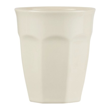 kaffeetasse aus geripptem Steinzeug, weiß, ecru, cremefarben, Country Ib Laursen