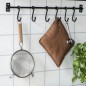 barre murale 6 crochets rangement cuisine metal noir ib laursen