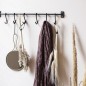 barre murale 6 crochets rangement cuisine metal noir ib laursen