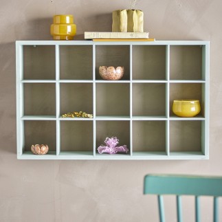 etagere murale compartiments carre verte bois bloomingville preston