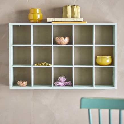 etagere murale compartiments carre verte bois bloomingville preston
