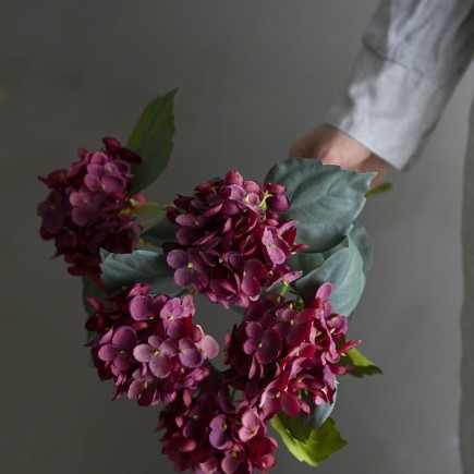 tige de fleurs artificielles hortensia rouge bloomingville