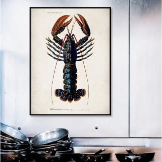 affiche homard vintage the dybdahl lobster