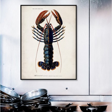 affiche homard vintage the dybdahl lobster