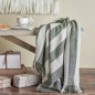 plaid coton recycle vert rayures bloomingville jodina