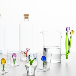 Carafe a eau verre fleurs tulipes Ichendorf Milano Botanica Tulips