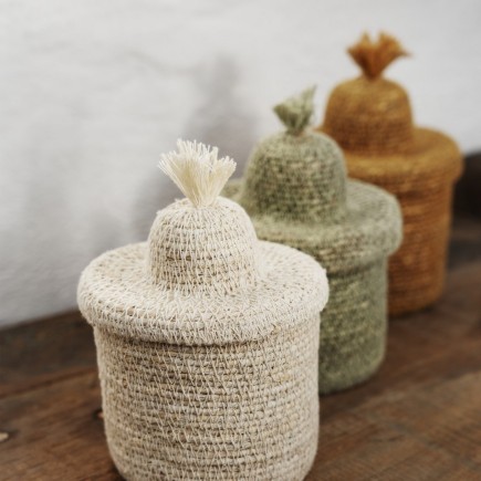 Petit panier rangement avec couvercle herbier decoratif Madam Stoltz