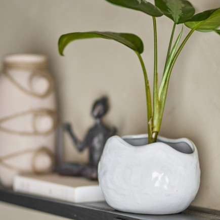 cache pot blanc ceramique organique bloomingville pennie