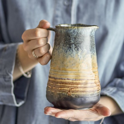 Carafe gres artisanal bleu Bloomingville Deana