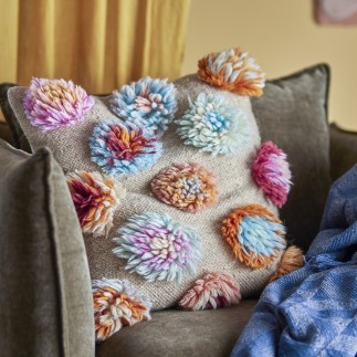 Grand coussin fleurs laine tuftlée Bloomingville Somma