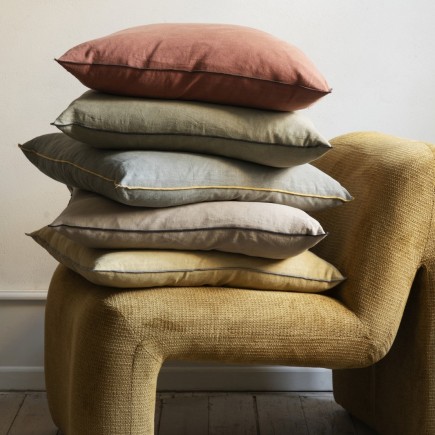 Grande housse de coussin lin coton uni couleur Madam Stoltz