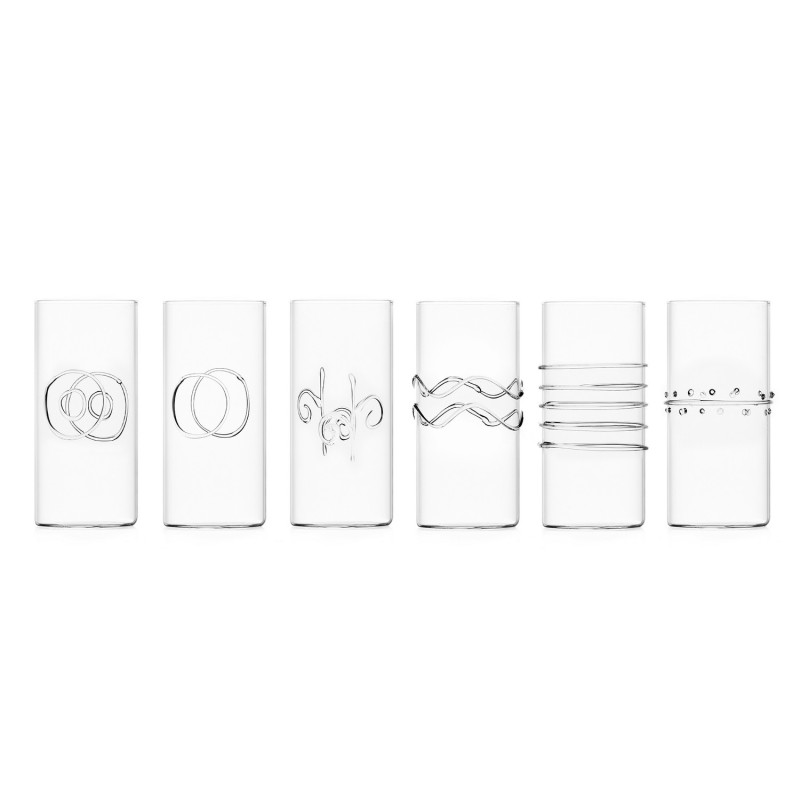Verre haut design texture long drink Ichendorf Milano Deco set de 6