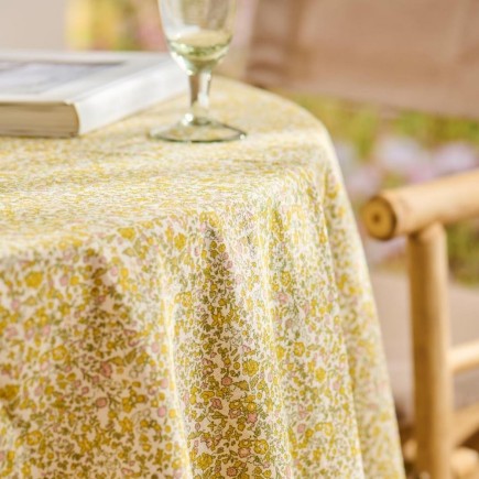 Nappe coton rectangulaire jaune petites fleurs IB Laursen Rita