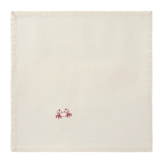 Serviette de table broderie crabe coton IB Laursen ATLANTIS