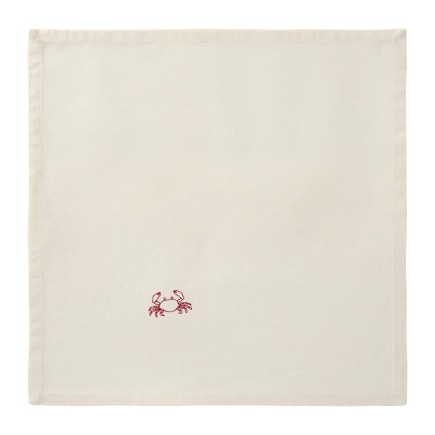 Serviette de table broderie crabe coton IB Laursen ATLANTIS