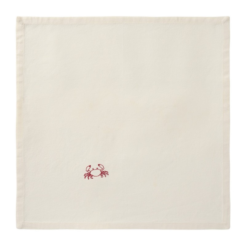 Serviette de table broderie crabe coton IB Laursen ATLANTIS
