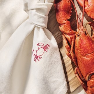 Serviette de table broderie crabe coton IB Laursen ATLANTIS