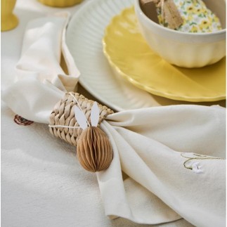 Serviette de table broderie fleur coton IB Laursen SUMMER VIBES