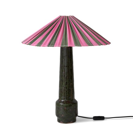 Abat jour de lampe bambou rayures couleur HK living plisse