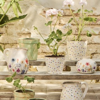 Cache pot ceramique petites fleurs multicolore IB Laursen