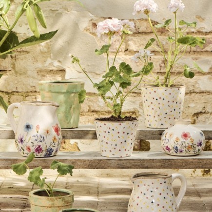 Cache pot ceramique petites fleurs multicolore IB Laursen