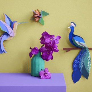 Paon decoration murale carton Studio Roof Peacock