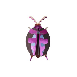 Petit scarabee decoration murale carton Studio Roof Lumen Pink Beetle
