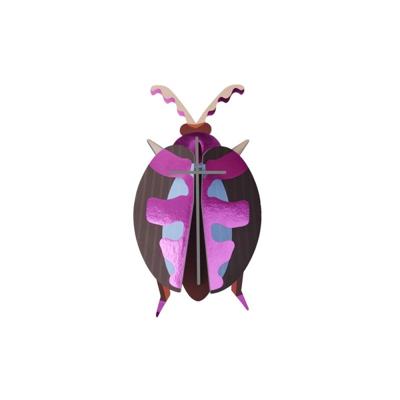 Petit scarabee decoration murale carton Studio Roof Lumen Pink Beetle