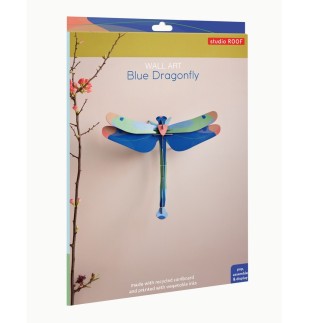 Libellule murale carton Studio Roof Blue Dragonfly