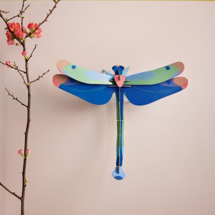 Libellule murale carton Studio Roof Blue Dragonfly